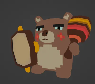 Low-poly 3D model: bearcup