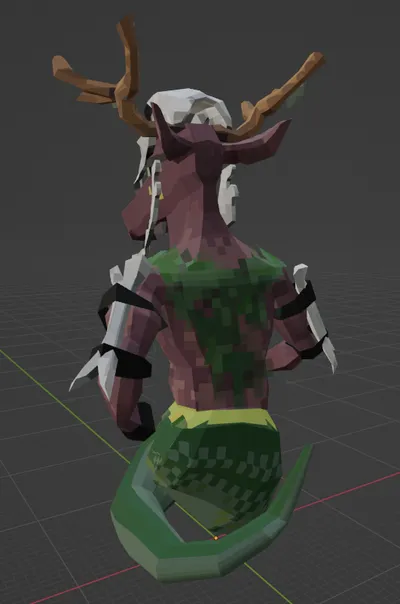 Low-poly 3D model: moose back