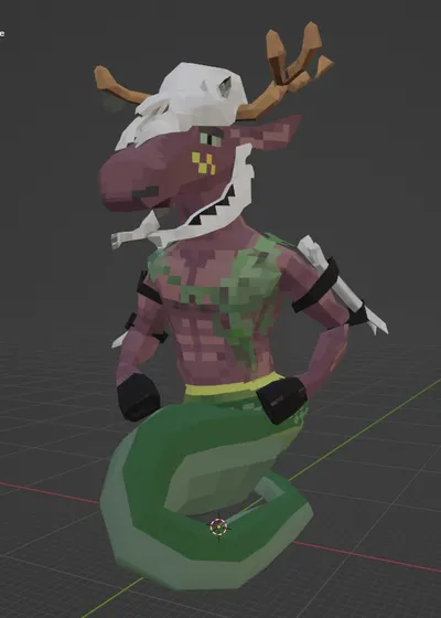 Low-poly 3D model: moose front
