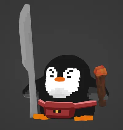 Low-poly 3D model: penguin