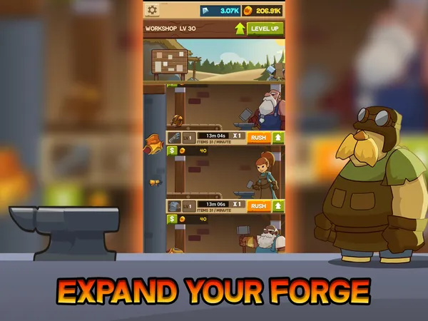 Screenshot showing Idle Warforge