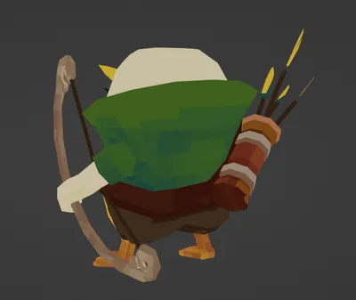 Low-poly 3D model: tipi back