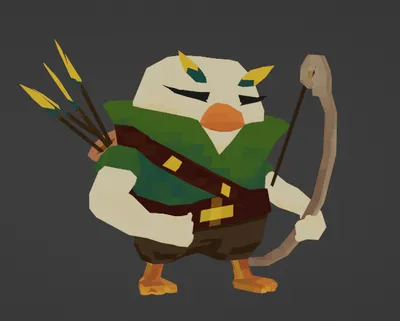 Low-poly 3D model: tipi front